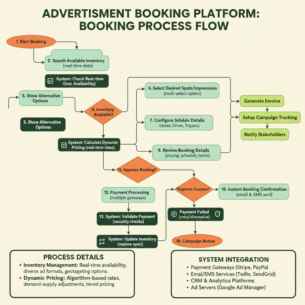Booking Process Flow Diagram